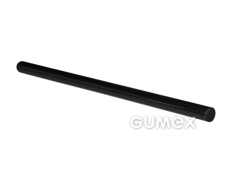Polyamidová tyč, priemer 20mm, reálny priemer 20,2-20,8mm, dĺžka 1000mm, 80°ShD, PA6 (extrudovaný polyamid, nylon), -40°C/+100°C, čierna